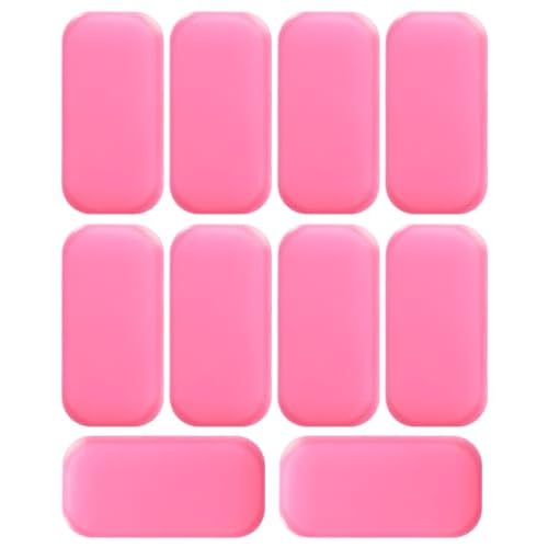 RONRONS Lash Pads for Eyelash Extensions, Sticky Pad for Lashes, Silicone Lash Pad Pink Eye Pads Lash Extensions Gel Pads False Eye Lashes Holder Tray for Eyelashes Reusable 10 Pack