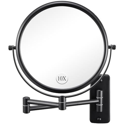 8 Inch Wall Mounted Makeup Mirror 1X/10X Magnifying Double Sided