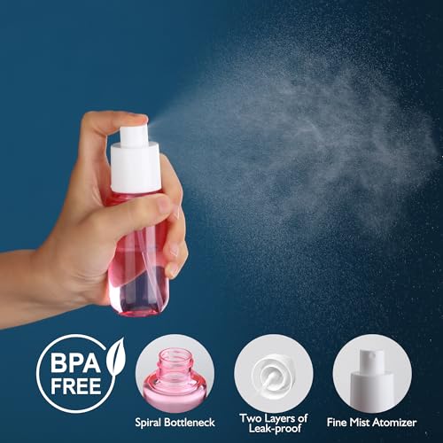 KREMORV 4-Pack Mini Spray Bottles 1.35oz for Travel & Toiletries