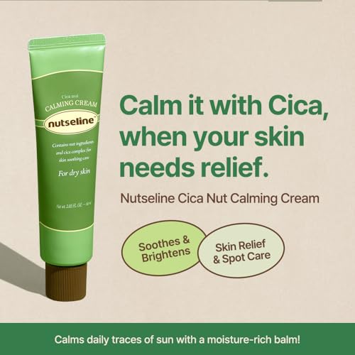 Cica Nut Calming Cream -Korean Skin Care 60ml ? Moisturizing & Soothing Cooling Cream, Niacinamide 3%, Centella for Redness Relief, instant hydration with 10,000 ppm for Sensitive Skin
