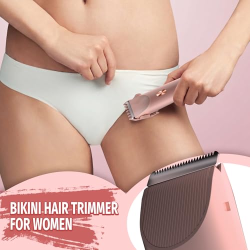 Pink Women's Bikini Trimmer & Electric Razor 2-in-1 Waterproof Body & Facial Hair Remover