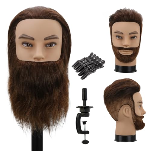 Male Mannequin Head 100% Human Hair Barber Training