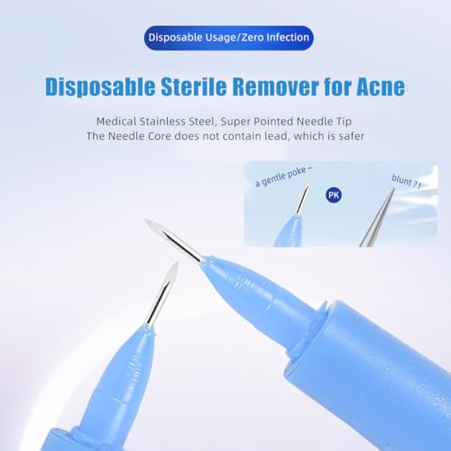 10 Pack of Disposable Sterile Acne Remover Tools Safe Pimple Popper Tool Aseptic Blackhead Remover Tools Sanitary Comedone Extractor Tool Pimple Extractor Tool