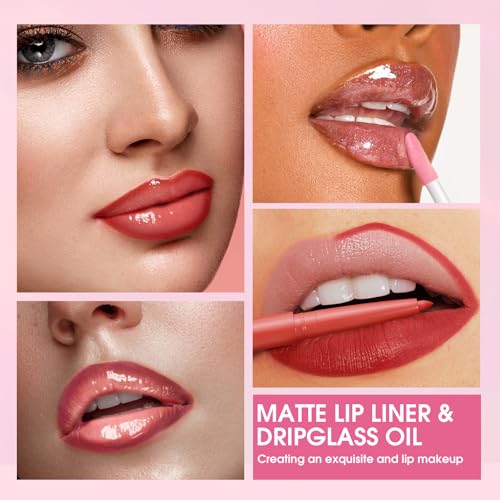 Jolilab 12-Color Matte Lip Liner Set with Lip Oil