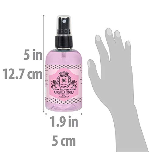 SHANY DETOX Professional Makeup Brush and Sponge Shampoo, Brush Cleanser, Removes dirt, Makeup from brushes and Sponges - Paraben Free, Vegan, Cruelty Free - Instant Dry - 4oz