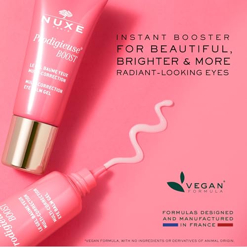 Nuxe Prodigieuse Boost Multi-Correction Eye Balm Gel with Jasmine Extract, Reduces Puffiness & Dark Circles, 0.51 Fl Oz