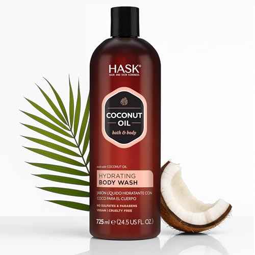 HASK Coconut Oil Nourishing Body Wash | Hydrates & Softens Skin, Vegan, pH-Balanced, Free of Sulfates, Parabens, Gluten, & Cruelty-Free