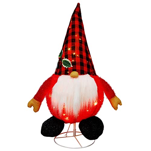 Glintoper Lighted Christmas Decorations, Pre-Lit Pop Up Plush Xmas Gnome with Built-in Lights, Collapsible & Easy-Assembly, Light Up Swedish Tomte Elf for Indoor Outdoor Holiday New Year Winter Decor