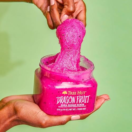 Tree Hut Dragon Fruit Body Scrub 18 oz | Exfoliating Sugar Scrub