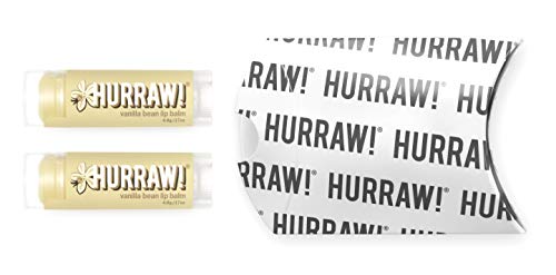 Hurraw! Vanilla Bean Lip Balm, 2 Pack: Organic, Certified Vegan, Cruelty and Gluten Free. Non-GMO, 100% Natural Ingredients. Bee, Shea, Soy and Palm Free. Made in USA