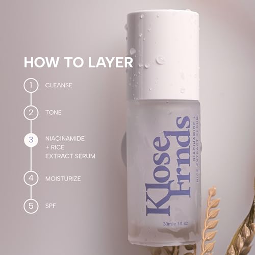 Niacinamide & Rice Extract Facial Serum ? Hydrating Glow Face Serum with Hyaluronic Acid, Centella, and Licorice for Smooth Texture, Daily Radiance, and Healthy Skin Barrier Support - 1 fl oz