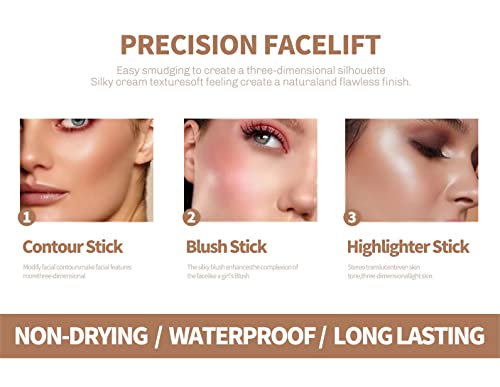 4-in-1 Contour Stick Kit - Blush, Bronzer & Highlighter