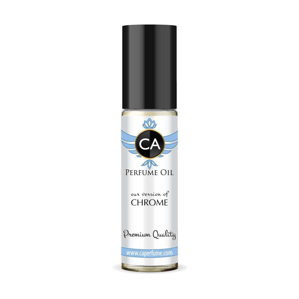 CA Perfume Impression of Chrome For Women & Men Replica Fragrance Body Oil Dupes Alcohol-Free Essential Aromatherapy Sample Travel Size Concentrated Long Lasting Attar Roll-On 0.3 Fl Oz/10ml