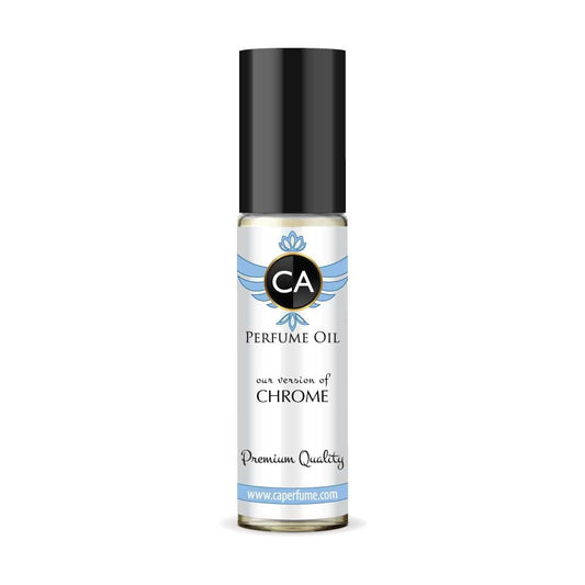 CA Perfume Impression of Chrome For Women & Men Replica Fragrance Body Oil Dupes Alcohol-Free Essential Aromatherapy Sample Travel Size Concentrated Long Lasting Attar Roll-On 0.3 Fl Oz/10ml