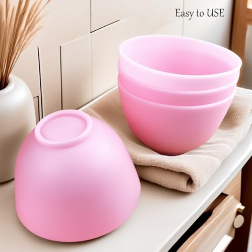 6 Pack Silicone Face Mask Mixing Bowls - Microwave & Freezer Safe, Non-Stick Esthetician Bowls for DIY Skincare, Clay Masks, Hair Color, 3.3-inch Esthetician Supplies(Pink)