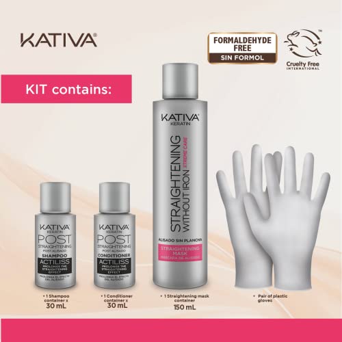 Kativa Anti-Frizz Xtreme Care, Home Use Straightening Treatment, Rebuild Damaged Hair and Straighten Waves and Frizz with Keratin and Cupuaçu, Paraben Free, Cruelty Free, Formaldehyde Free