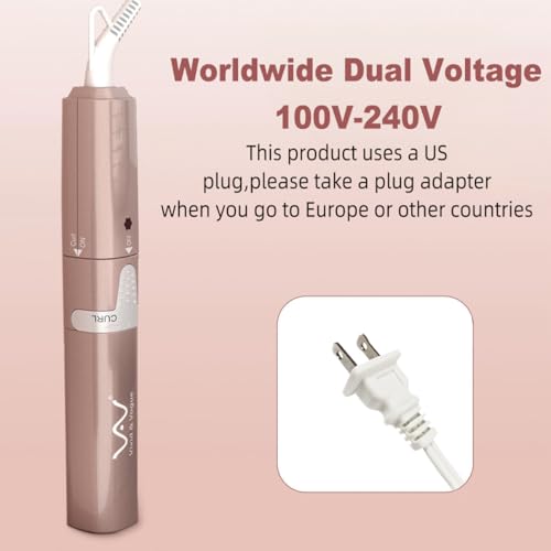VAV Mini Curling Iron 2-in-1 Travel Hair Straightener & Curler