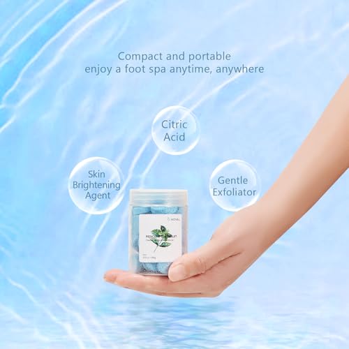NOVAL Blue Mint Pedicure Spa Tablets - Foot Soak for Pedicure Bowls, 50 Ct