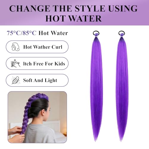 26 Inch Purple Braiding Hair Extensions | Pre-Stretched Synthetic