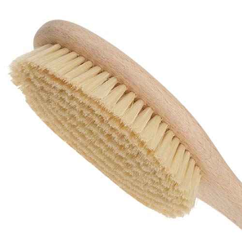 REDECKER Extra Long Beechwood Bath Brush - Natural Pig Bristle Body Brush for Showering, Back Scrubbing, Exfoliating, Dry Brushing and Lymphatic Drainage - Perfect for Hard-to-Reach Areas