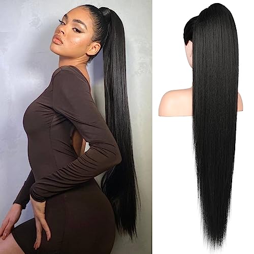 Flufymooz 36 Inch Drawstring Ponytail Extension Synthetic Hair