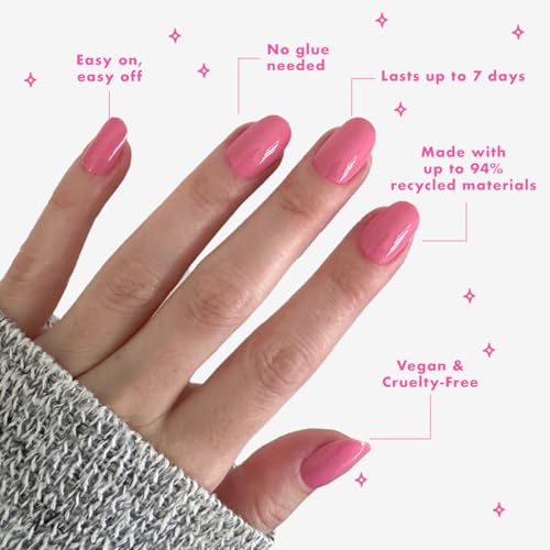 Olive & June Super Stick Press-On Nails, Taffy Pink, 32pc
