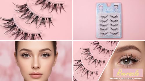 Glitter False Eyelashes 5 Pairs Wispy Faux Mink Lashes