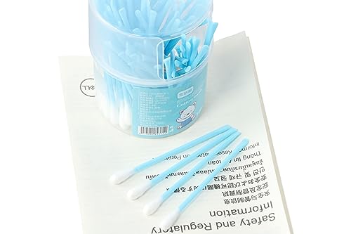 Double-Ended Cotton Swabs for Makeup Remover & Ear Cleaning - 100 Pack