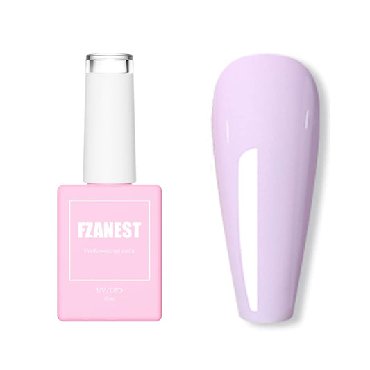 FZANEST Pastel Gel Nail Polish,15ml Lavender Purple Color Soak Off UV LED Gel Polish Nail Art Manicure Salon Christmas DIY Nail Design Decoration at Home #D110