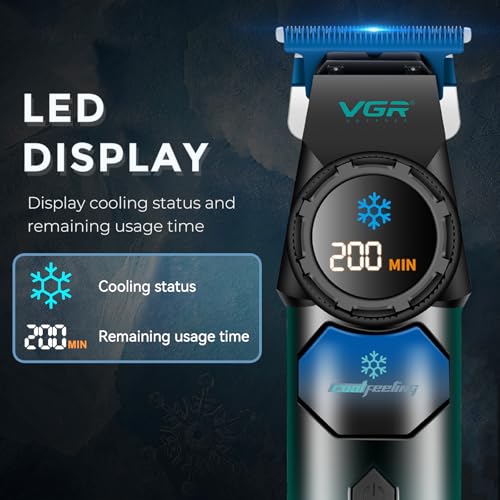 VGR 946 Professional Hair Trimmer for Men - T-Blade, 8000 RPM, 200 Min Runtime