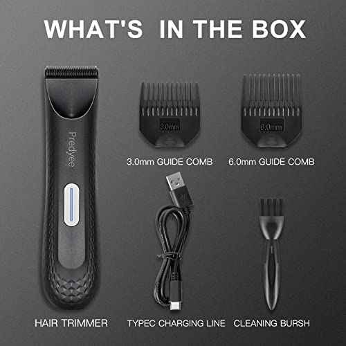 Manscape Trimmer for Men - IPX7 Waterproof Ball/Body Trimmer w/LED Light & Ceramic Blade, 120Min Groomer for Pubic/Groin/Chest, USB-C Fast Charge, No Nicks, Gifts for Him Dad Husband