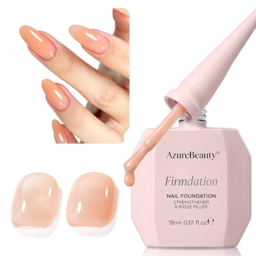 AzureBeauty 18ml Milky Nude Nail Strengthener for Damaged Nails - Hydrating Polish