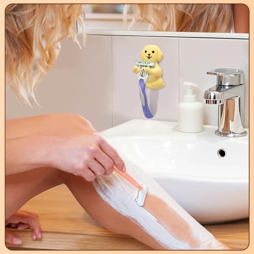 Labrador Waterproof Silicone Razor Holder, for Shower Room Bathroom Kitchen Living Room Office Hanging Razors Plugs Towels, Animal Razor Holder for Women, Funny Gifts for Dog Lovers Dog Mom Dad