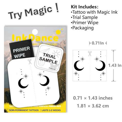 Lunar Moon Semi-Permanent Tattoo Set - Waterproof, 1-2 Weeks