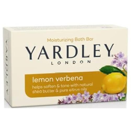 Yardley London Lemon Verbena with Shea Butter & Pure Citrus Oil Moisturizing Bar 4.25 ozr (Pack of 4)