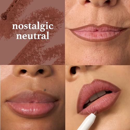Julep The Perfect Pair 2pc Set It's Balm Tinted Lip Balm Rosewood Nude and With a Trace Retractable Creamy Long-Lasting Lip Liner, Nostalgic Neutral