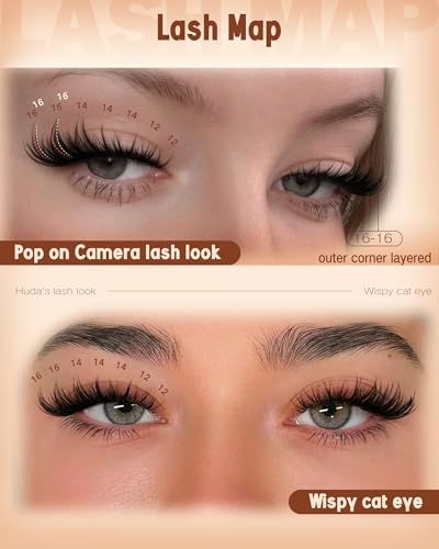 Goddvenus Wispy Lash Clusters 12-14-16mm D Curl Eyelash Extensions