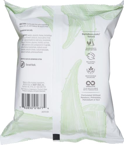 Burt's Bees Aloe Vera Face Wipes, 30 Count