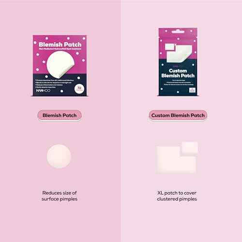 HANHOO Blemish and Custom Patch Duo, 74 Total Hydrocolloid Patches, Minimizes Surface Pimples, Covers Blemish Clusters, Invisible Acne Care, Cruelty-Free