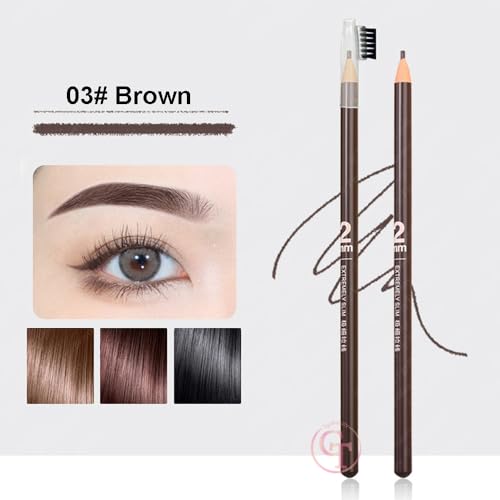2mm Ultra-Fine Eyebrow Pencils with Brush - 6 Pack Brown