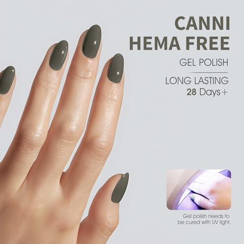 CANNI Smokehouse Grey Gel Nail Polish 1Pcs High Gloss UV Soak Off Manicure