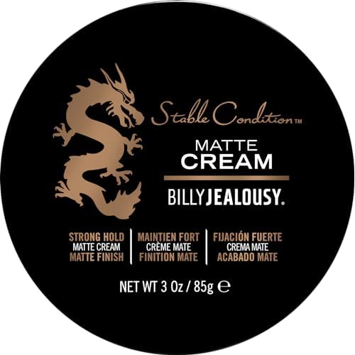 Billy Jealousy Stable Condition Matte Cream for Men with Natural Hold and Matte Finish, Reworkable, Lightweight, Water Based Hair Styling Product, Vanilla & White Musk Scent, 3 Oz.