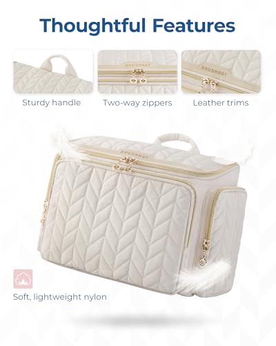 BAGSMART Large Travel Toiletry Bag - Waterproof Makeup Organizer
