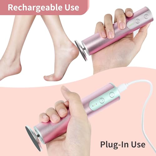 Electric Foot Callus Remover - 3-Speed Rechargeable Foot File with 120 Discs