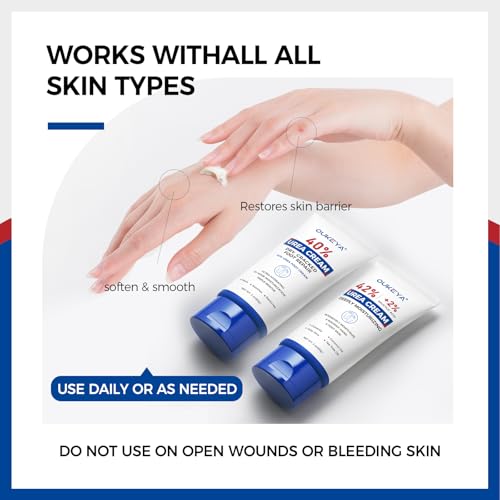 OUKEYA Urea Cream 40% & 42% Foot Lotion - 3 oz 2-Pack for Dry Skin
