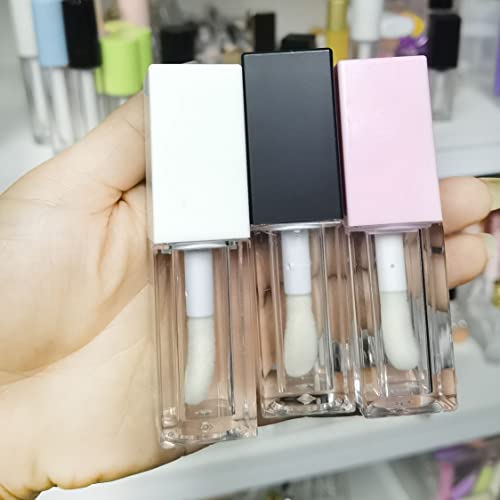24pcs 5ml Empty white square lipgloss tubes bulk wholesale with big wand lipgloss containers¡¦