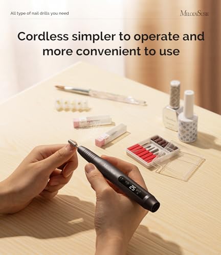 MelodySusie Cordless Nail Drill PC180G - 25000RPM Electric File