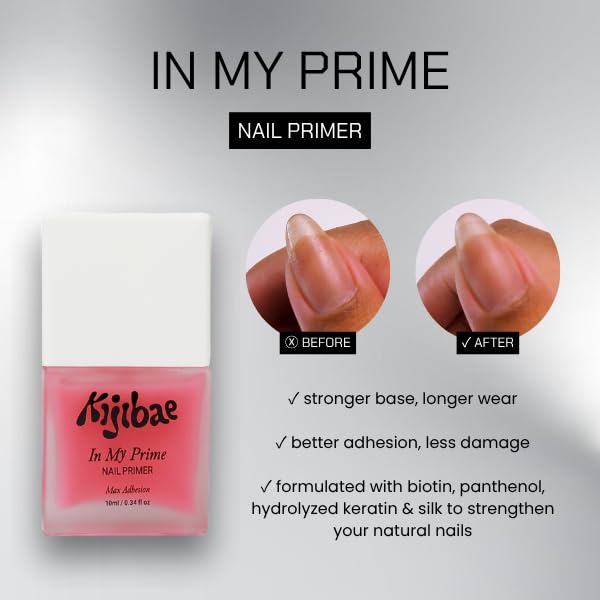 Kijibae Nail Primer for Gel Strips – Quick Dry Matte 10ml