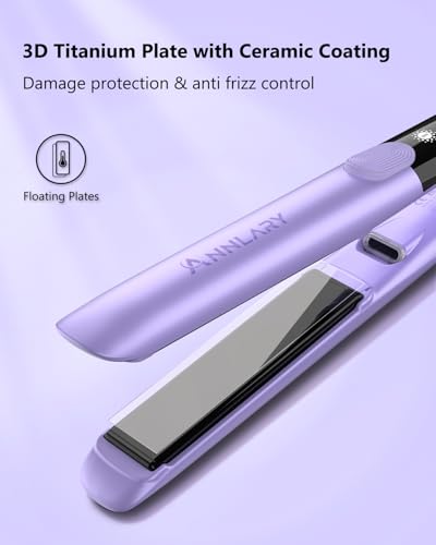 ANNLARY 2-in-1 Hair Straightener & Curler | 1" Titanium Ceramic Ionic Flat Iron
