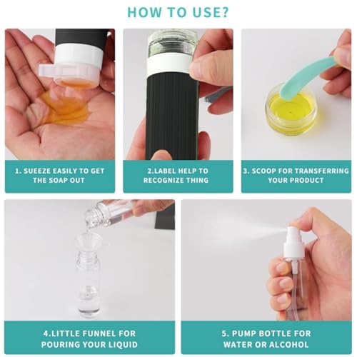 18-Pack Travel Bottles TSA Approved Silicone Containers Set